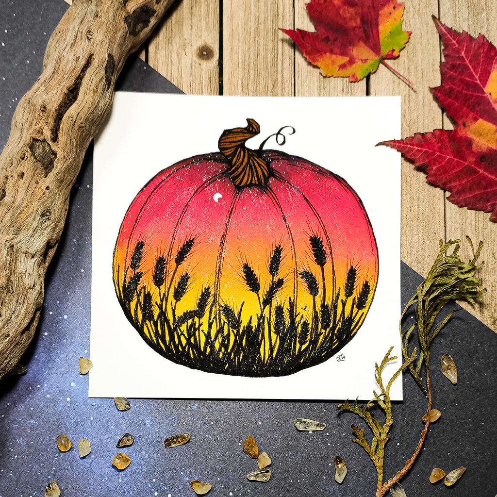 Autumn Pumpkin limited edition giclee art print